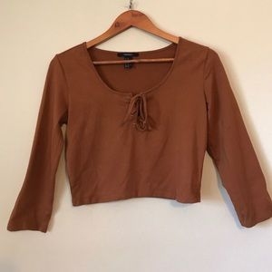 Pumpkin burnt orange 3/4 sleeve lace up